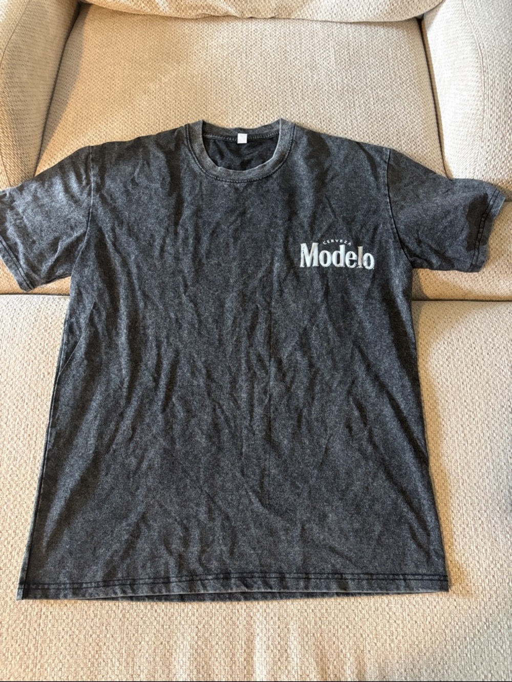 ModelCo Men’s Crewneck T-Shirt in Charcoal Gray with Logo